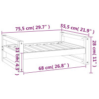 Produktbild för Hundbädd honungsbrun 75,5x55,5x28 massiv furu