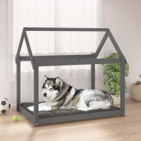 Produktbild för Hundbädd grå 111x80x100 cm massiv furu
