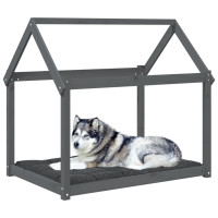 Produktbild för Hundbädd grå 111x80x100 cm massiv furu