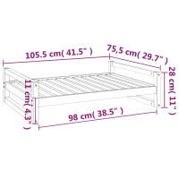 Produktbild för Hundbädd grå 105,5x75,5x28 massiv furu