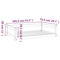 Produktbild för Hundbädd vit 105,5x75,5x28 massiv furu