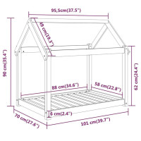 Produktbild för Hundbädd honungsbrun 101x70x90 massiv furu