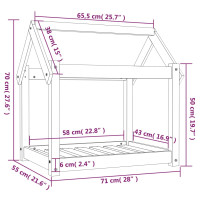 Produktbild för Hundbädd honungsbrun 71x55x70 massiv furu