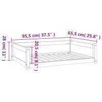 Produktbild för Hundbädd 95,5x65,5x28 massiv furu