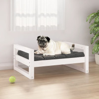 Miniatyr av produktbild för Hundbädd vit 65,5x50,5x28 cm massiv furu
