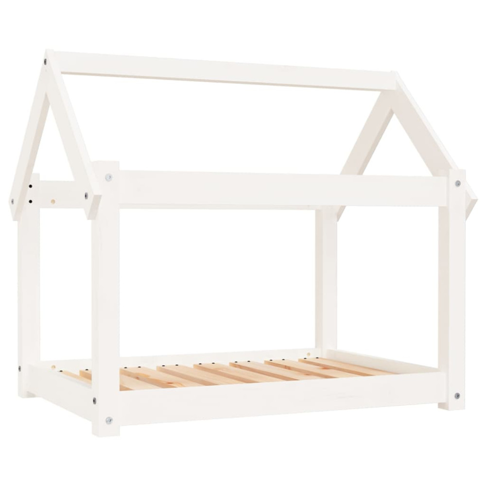 Produktbild för Hundbädd vit 81x60x70 cm massiv furu