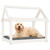 Produktbild för Hundbädd vit 81x60x70 cm massiv furu