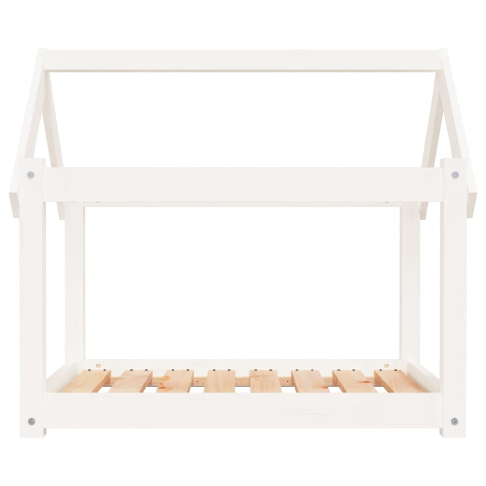 Produktbild för Hundbädd vit 81x60x70 cm massiv furu