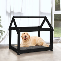 Produktbild för Hundbädd svart 81x60x70 cm massiv furu