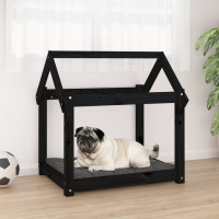 Produktbild för Hundbädd svart 71x55x70 cm massiv furu