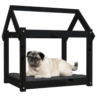 Produktbild för Hundbädd svart 71x55x70 cm massiv furu