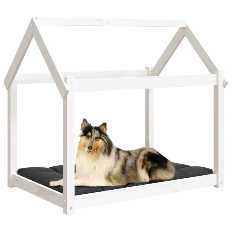 Produktbild för Hundbädd vit 101x70x90 cm massiv furu