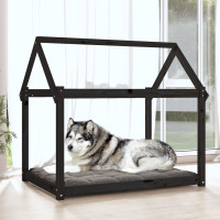 Produktbild för Hundbädd svart 111x80x100 cm massiv furu