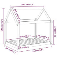 Produktbild för Hundbädd honungsbrun 111x80x100 massiv furu