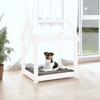 Produktbild för Hundbädd vit 61x50x70 cm massiv furu