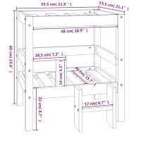 Produktbild för Hundbädd vit 55,5x53,5x60 cm massiv furu