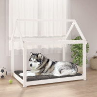 Produktbild för Hundbädd vit 111x80x100 cm massiv furu
