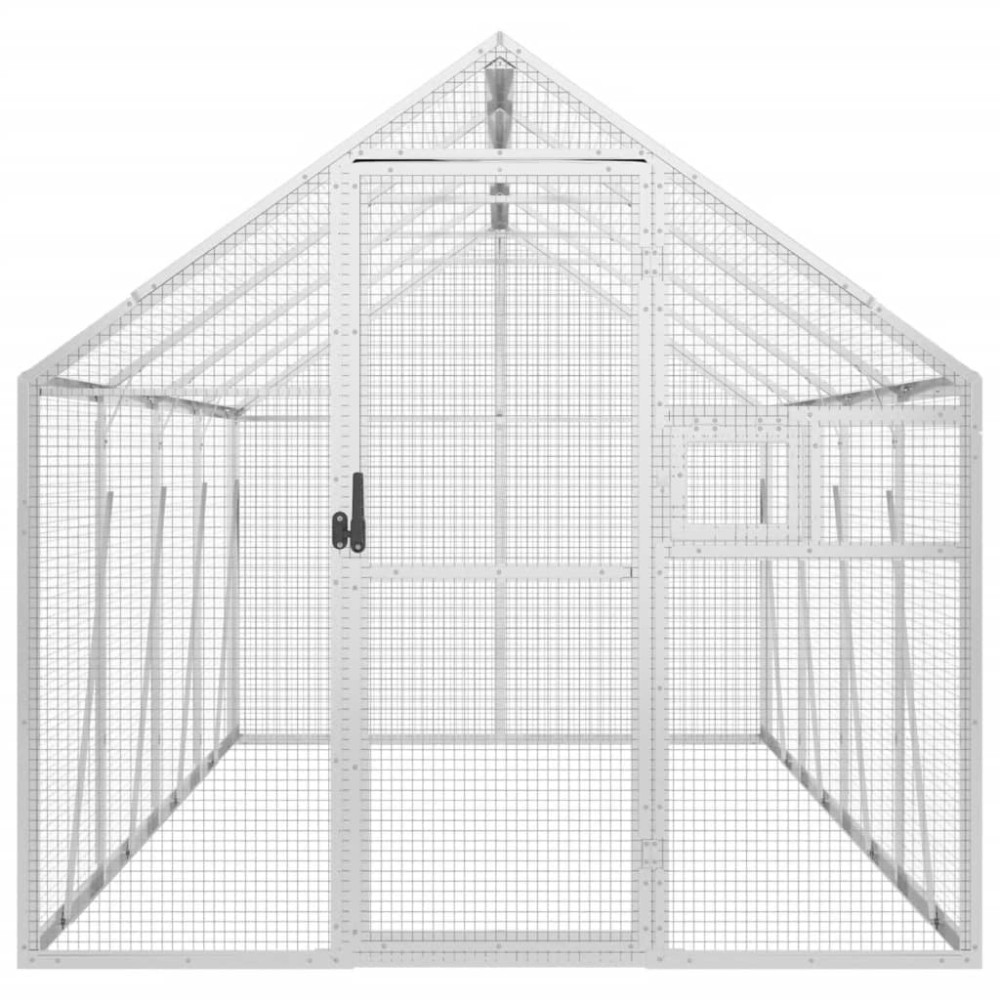 Produktbild för Fågelvoljär silver 1,79x4x1,85 m aluminium