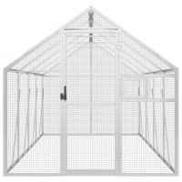 Produktbild för Fågelvoljär silver 1,79x4x1,85 m aluminium