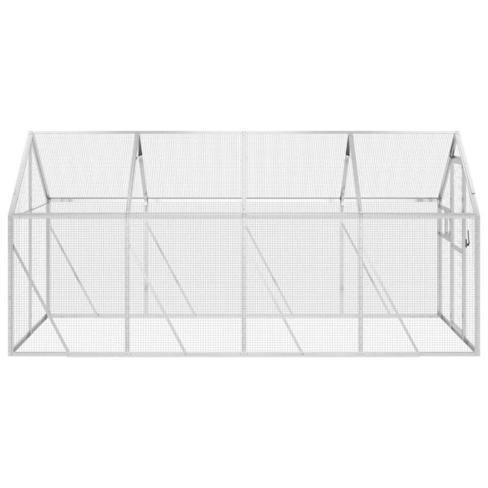 Produktbild för Fågelvoljär silver 1,79x4x1,85 m aluminium