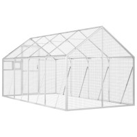 Produktbild för Fågelvoljär silver 1,79x4x1,85 m aluminium