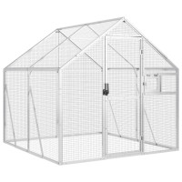 Produktbild för Fågelvoljär silver 1,79x2x1,85 m aluminium