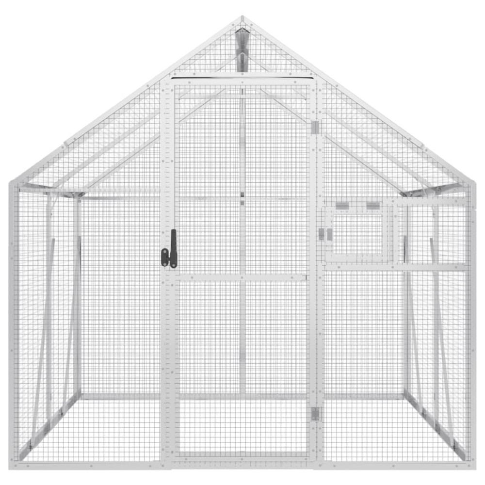 Produktbild för Fågelvoljär silver 1,79x2x1,85 m aluminium