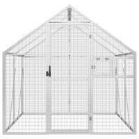 Produktbild för Fågelvoljär silver 1,79x2x1,85 m aluminium