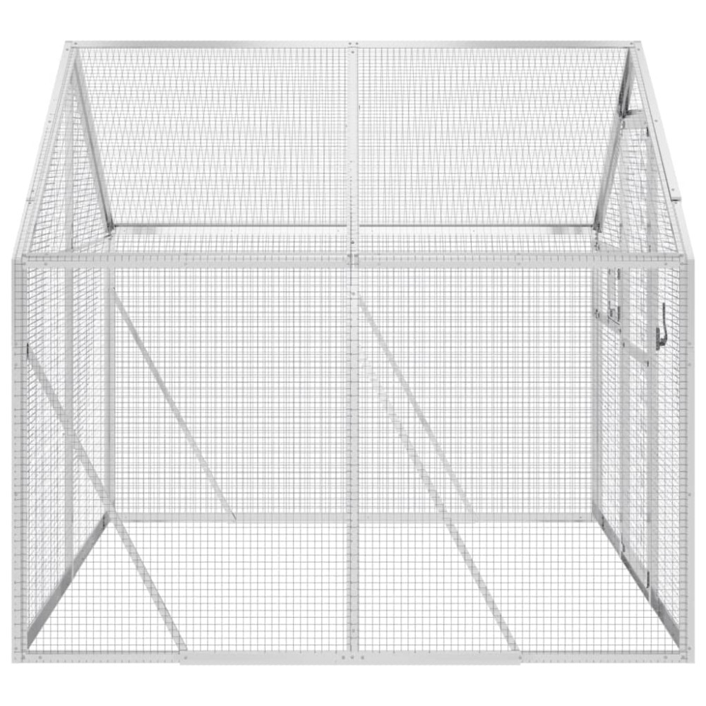 Produktbild för Fågelvoljär silver 1,79x2x1,85 m aluminium