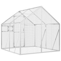 Produktbild för Fågelvoljär silver 1,79x2x1,85 m aluminium