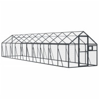 Produktbild för Fågelvoljär antracit 1,79x10x1,85 m aluminium