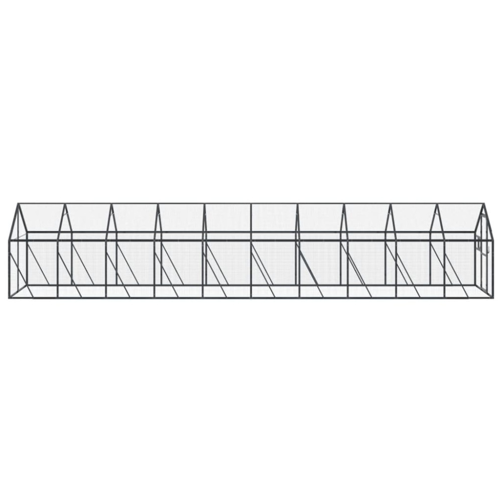 Produktbild för Fågelvoljär antracit 1,79x10x1,85 m aluminium