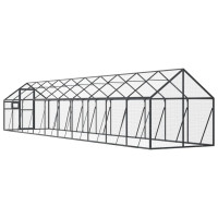 Produktbild för Fågelvoljär antracit 1,79x10x1,85 m aluminium