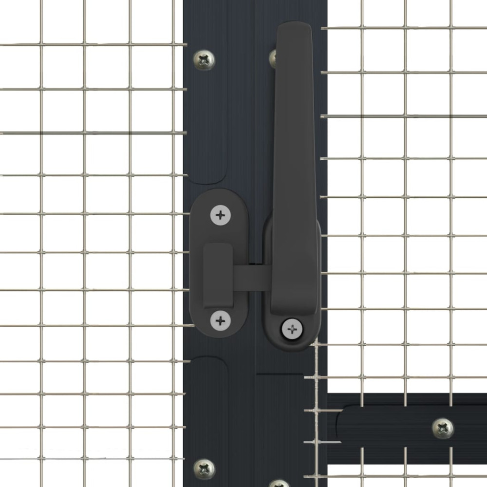 Produktbild för Fågelvoljär antracit 1,79x10x1,85 m aluminium