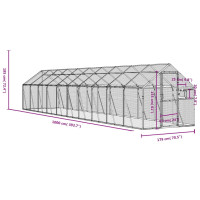 Produktbild för Fågelvoljär antracit 1,79x10x1,85 m aluminium