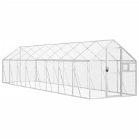 Produktbild för Fågelvoljär silver 1,79x8x1,85 m aluminium