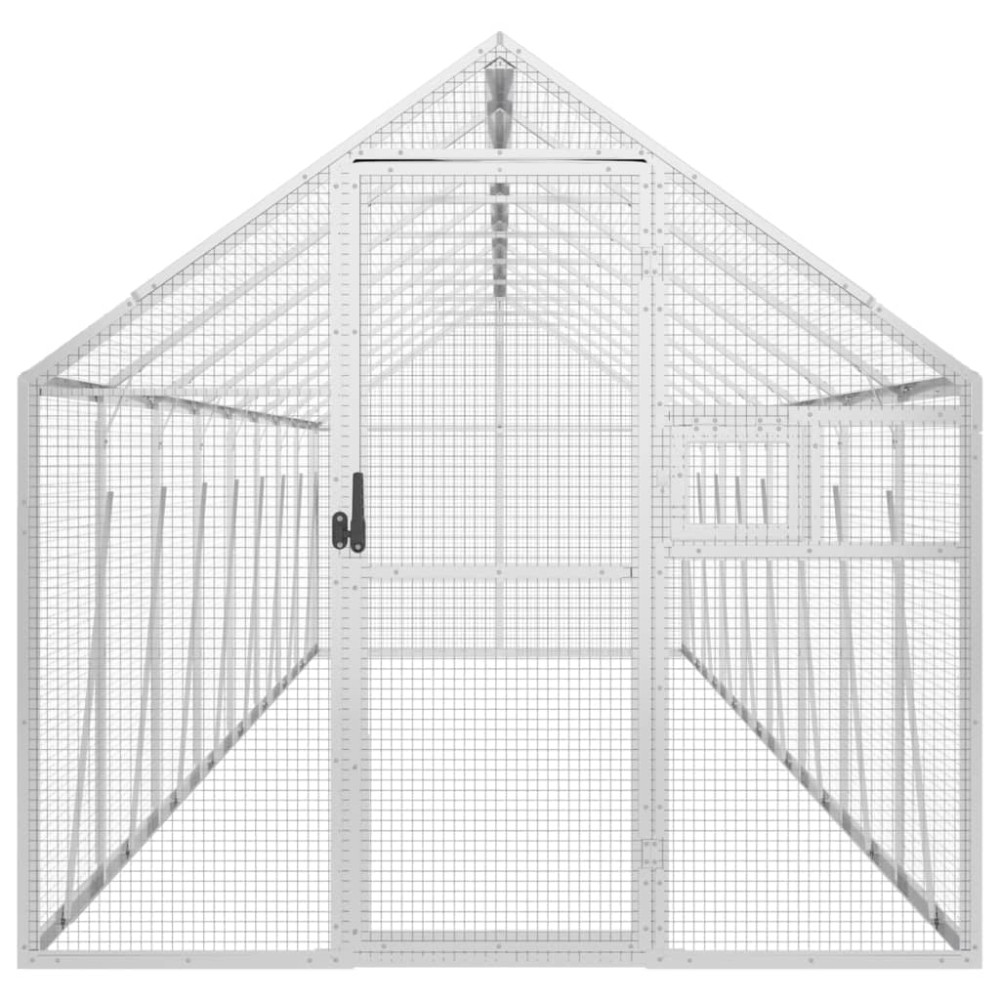 Produktbild för Fågelvoljär silver 1,79x8x1,85 m aluminium
