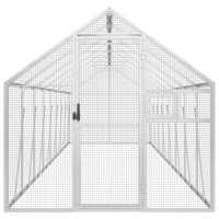 Produktbild för Fågelvoljär silver 1,79x8x1,85 m aluminium