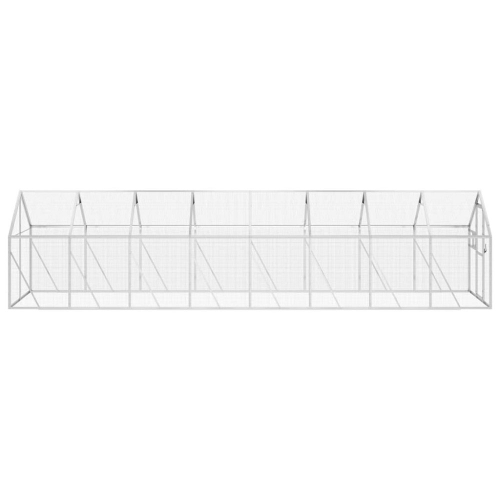 Produktbild för Fågelvoljär silver 1,79x8x1,85 m aluminium