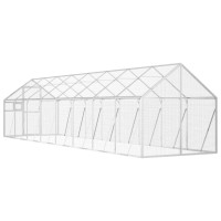 Produktbild för Fågelvoljär silver 1,79x8x1,85 m aluminium