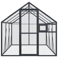 Produktbild för Fågelvoljär antracit 1,79x3x1,85 m aluminium