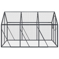 Produktbild för Fågelvoljär antracit 1,79x3x1,85 m aluminium