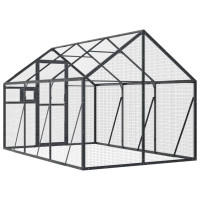 Produktbild för Fågelvoljär antracit 1,79x3x1,85 m aluminium