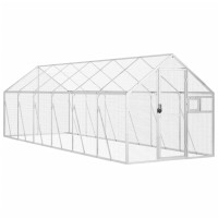 Produktbild för Fågelvoljär silver 1,79x6x1,85 m aluminium