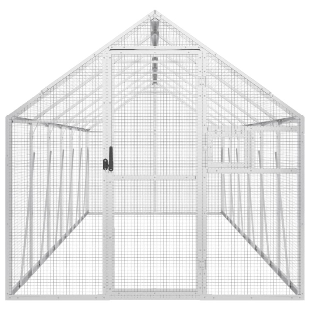 Produktbild för Fågelvoljär silver 1,79x6x1,85 m aluminium