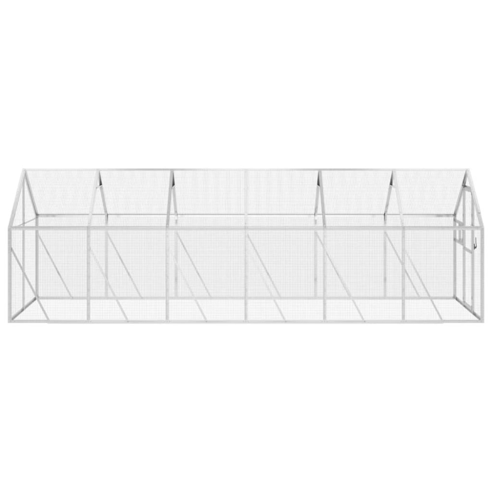 Produktbild för Fågelvoljär silver 1,79x6x1,85 m aluminium