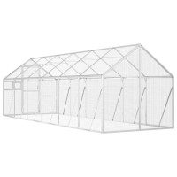 Produktbild för Fågelvoljär silver 1,79x6x1,85 m aluminium
