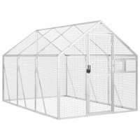 Produktbild för Fågelvoljär silver 1,79x3x1,85 m aluminium