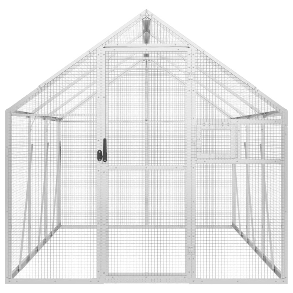 Produktbild för Fågelvoljär silver 1,79x3x1,85 m aluminium