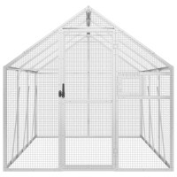 Produktbild för Fågelvoljär silver 1,79x3x1,85 m aluminium